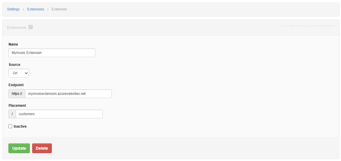 Installing the Extension Screenshot