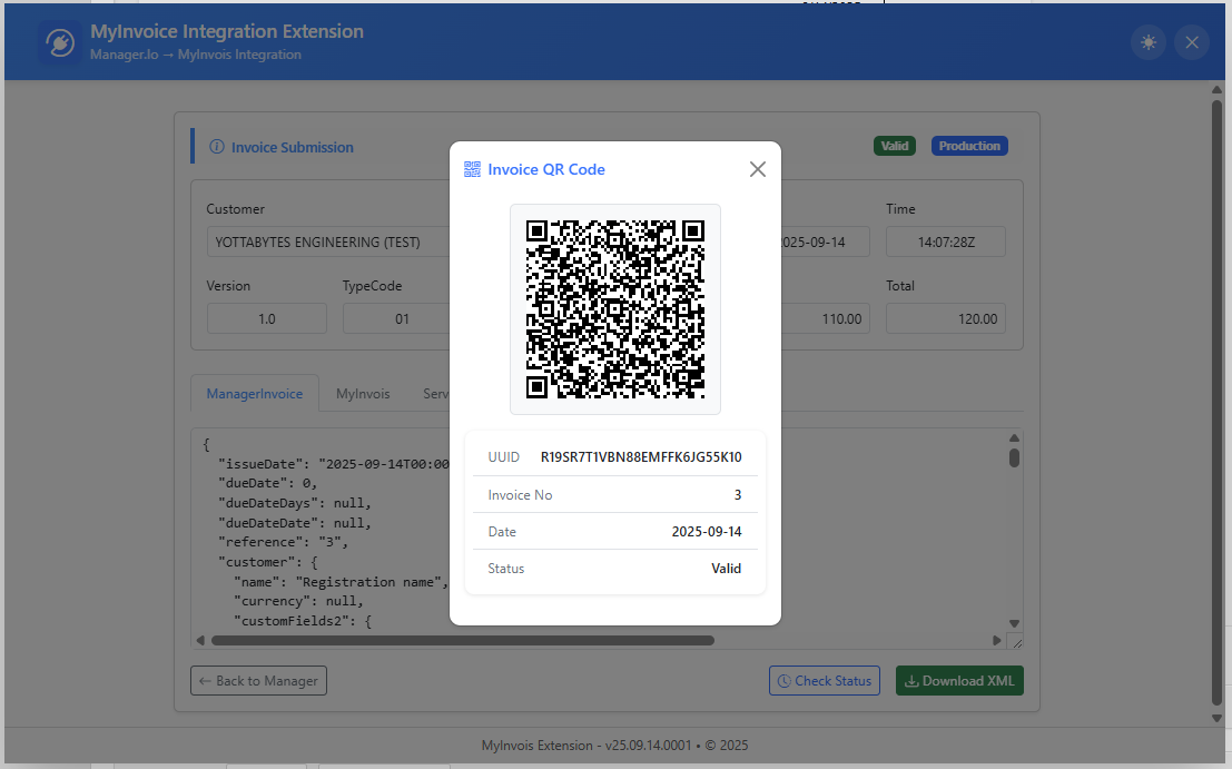 Submit Invoice Screenshot
